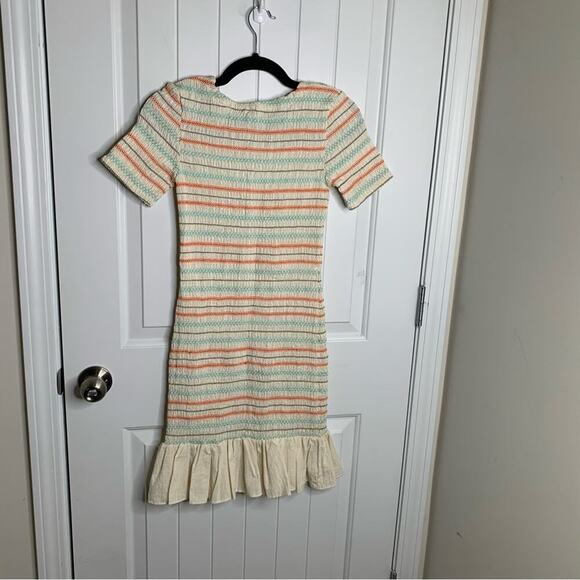 Opening Ceremony smocked ruffle hem short sleeves spring dress XS wedding guest - Picture 5 of 6